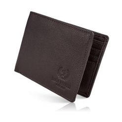 Portfel skórzany PAOLO PERUZZI T-76-BR brązowy. Brązowe portfele męskie Paolo Peruzzi, bez wzorów, z materiału. Za 39.99 zł.