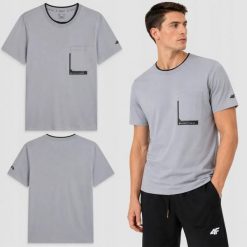 T-SHIRT MĘSKI 4F KOSZULKA BAWEŁNIANA SPORTOWA NA CO DZIEŃ M2663 SS26. Szare koszulki sportowe męskie 4f, m, bez wzorów, z bawełny, bez kołnierzyka, bez ramiączek, na fitness i siłownię. Za 126.00 zł.