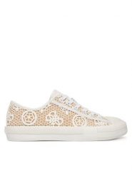 Guess Trampki FLJCR2 FAP12 Biały. Białe trampki i tenisówki damskie Guess, z aplikacjami, z materiału, bez zapięcia. Za 419.99 zł.