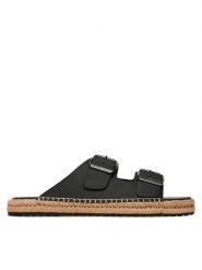 Tommy Hilfiger Espadryle Flex Jutte Hilfiger Lth Sandal FM0FM05646 Czarny. Czarne klapki męskie Tommy Hilfiger, ze skóry. Za 218.99 zł.