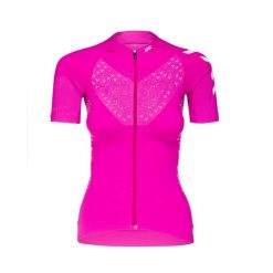 Koszulka rowerowa damska X-Bionic Twyce 4.0 Bike Zip Pink. Czerwone koszulki sportowe damskie X Bionic, bez wzorów, bez kołnierzyka, bez ramiączek, rowerowe. Za 273.00 zł.