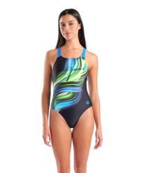 Strój kąpielowy damski Arena Bloom Swimsuit Swim Pro. Czarne kostiumy jednoczęściowe damskie Arena, z aplikacjami, na fitness i siłownię. Za 241.99 zł.