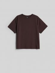 4F T-shirt loose gładki damski - brązowy XS. Brązowe t-shirty damskie 4f, xs, bez wzorów, z bawełny, bez kołnierzyka. Za 79.99 zł.