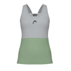 Damski tank top Head Play Tech. Zielone koszulki sportowe damskie Head, bez wzorów, z elastanu, bez kołnierzyka, bez ramiączek, tenisowe. W wyprzedaży za 182.50 zł.