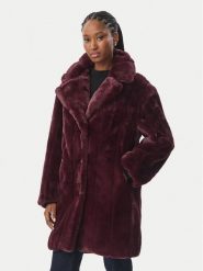 Guess Futro W6BL19 W3752 Bordowy Regular Fit. Czerwone płaszcze damskie Guess, xl, z aplikacjami, z futra, bez kaptura. Za 864.99 zł.