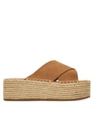 DeeZee Espadryle 42422 Brązowy. Brązowe espadryle damskie DeeZee, bez wzorów, z materiału, bez obcasa, bez zapięcia. Za 111.99 zł.