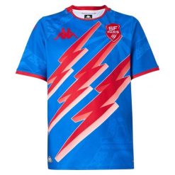 Koszulka wyjazdowa Stade Français 2025/26. Czerwone koszulki sportowe męskie Kappa, bez wzorów, bez kołnierzyka, bez ramiączek. Za 332.50 zł.