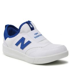 Sneakersy New Balance. Białe półbuty chłopięce New Balance, bez wzorów, bez zapięcia. Za 139.99 zł.