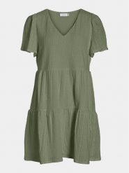 Vila Sukienka letnia Libre 14095564 Khaki Regular Fit. Brązowe sukienki damskie Vila, na lato, m, bez wzorów, z bawełny, bez kołnierzyka, bez ramiączek. Za 99.99 zł.