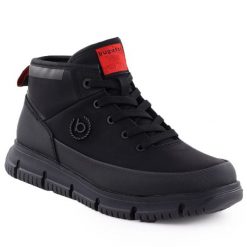 Botki męskie wysokie ocieplane trapery czarne Bugatti 341-AC239-5000. Czarne botki męskie Bugatti, bez wzorów, z materiału, eleganckie, bez zapięcia. Za 449.99 zł.