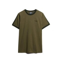 T-shirt z retro logo Superdry Essential. Zielone t-shirty męskie Superdry., m, bez wzorów, z bawełny, klasyczne, bez kołnierzyka. Za 128.50 zł.