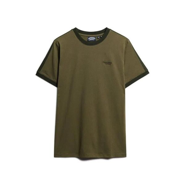 T-shirt z retro logo Superdry Essential. Zielone t-shirty męskie Superdry., xl, bez wzorów, klasyczne, bez kołnierzyka. Za 140.60 zł.