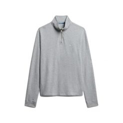 Sweter z prążkowanego materiału z zamkiem na szyi Superdry. Szare swetry przez głowę męskie Superdry., na zimę, m, bez wzorów, prążkowane, bez kołnierzyka. Za 284.00 zł.