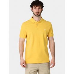 Koszulka Polo Męska Timberland Pique. Żółte koszulki polo męskie Timberland, m, bez wzorów, z bawełny, eleganckie, bez ramiączek. W wyprzedaży za 362.90 zł.