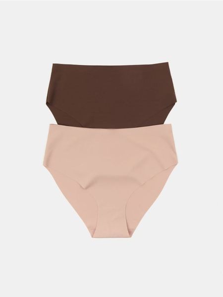 Bezszwowe majtki figi z wysokim stanem 2 pack - wielobarwny. Figi damskie Sinsay, l, bez wzorów. Za 19.99 zł.