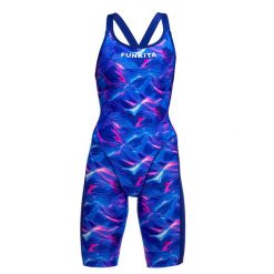 Kostium kąpielowy Funkita Dziewczęcy Rising Tide Fast Legs - Niebieski. Niebieskie stroje kąpielowe dla dziewczynek FUNKY TRUNKS, bez wzorów, z materiału. Za 319.00 zł.