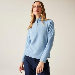 Freeform II Lekki polar narciarski damski. Niebieskie bluzy sportowe damskie Dare 2b, bez wzorów, z polaru, bez kaptura, narciarskie. Za 138.50 zł.