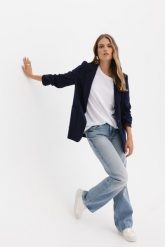 MARYNARKA NANCY GRANATOWA S - Flawless. Niebieskie żakiety damskie Flawless, s, bez wzorów, biznesowe. Za 600.00 zł.