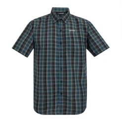 Męska Koszula Z Krótkim Rękawem Mindano Multi Check. Niebieskie koszule męskie Regatta, m, bez wzorów, z materiału, bez kołnierzyka, bez ramiączek. Za 128.99 zł.