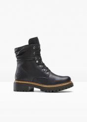 Kozaki sznurowane Rieker. Czarne kozaki damskie bonprix, bez obcasa. Za 329.99 zł.