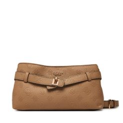 Torebka Guess. Brązowe listonoszki damskie Guess, z aplikacjami, bez dodatków. Za 544.99 zł.