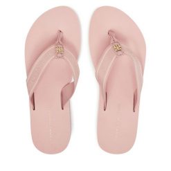 Japonki Tommy Hilfiger. Czerwone klapki damskie Tommy Hilfiger, bez wzorów, bez obcasa. Za 139.99 zł.