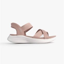 Sandały damskie SKECHERS Ultra Flex 3.0 Never Better. Czerwone klapki damskie Skechers, bez wzorów, sportowe, bez obcasa. Za 259.99 zł.