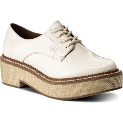 Oxfordy EMPORIO ARMANI - X3C139 XD138 00001 White. Brązowe półbuty damskie Emporio Armani, z materiału, eleganckie. W wyprzedaży za 479.00 zł.