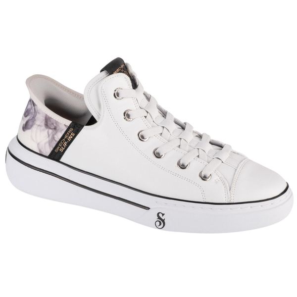 Buty sportowe Sneakersy męskie, Slip-Ins Snoop One - OG. Białe buty sportowe męskie Skechers, ze skóry, bez zapięcia, trekkingowe. Za 449.00 zł.