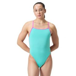 Strój pływacki jednoczęściowy damski Speedo Solid Vback. Niebieskie kostiumy jednoczęściowe damskie Speedo, xs, bez wzorów, sportowe, do pływania. Za 179.99 zł.