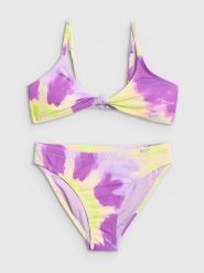 4F Kostium kąpielowy dwuczęściowy dziewczęcy - multikolor 134/140 (8-10 lat). Stroje kąpielowe dla dziewczynek 4f, bez wzorów. Za 79.99 zł.