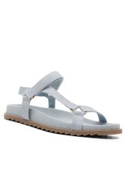 Jenny Fairy Sandały LYN KL H305-8 Błękitny. Niebieskie sandały damskie Jenny Fairy, bez wzorów, z materiału, bez obcasa, na płaskiej podeszwie, bez zapięcia. Za 129.99 zł.