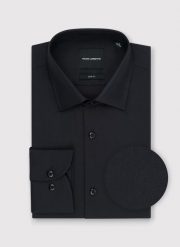 PAKO LORENTE - Czarna koszula męska. Czarne koszule męskie Pako Lorente, m, bez wzorów, z bawełny, bez kołnierzyka, bez ramiączek. Za 299.99 zł.