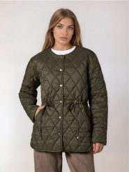 Pikowana kurtka - zielony. Zielone kurtki damskie Sinsay, l, bez wzorów, bez kaptura. Za 89.99 zł.
