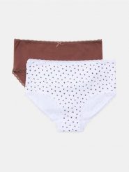 Bawełniane majtki figi z wysokim stanem 2 pack - wielobarwny. Figi damskie Sinsay, l, bez wzorów, z bawełny. Za 11.99 zł.