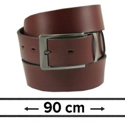 Pasek do Spodni Męski, Brązowy 90cm, Skórzany, Elegancki, Możliwość Skrócenia -ZET. Brązowe paski damskie Zet, bez wzorów, ze skóry, eleganckie. Za 89.00 zł.