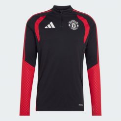 Koszulka treningowa Manchester United 26/27 Tiro. Czarne koszulki sportowe męskie Adidas, l, bez wzorów, z materiału, bez kołnierzyka, bez ramiączek, na fitness i siłownię. Za 322.00 zł.