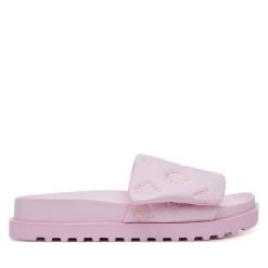 Klapki Guess. Czerwone klapki damskie Guess, z aplikacjami, bez obcasa. Za 249.99 zł.