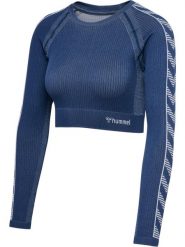 Damska koszulka z długim rękawem Hummel MT Blaze. Niebieskie t-shirty damskie Hummel, xl, bez wzorów, z dzianiny, bez kołnierzyka. Za 179.80 zł.
