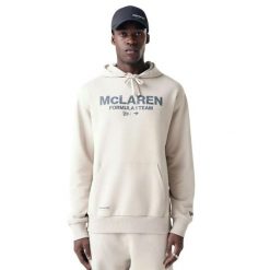 Oversize bluza z kapturem McLaren Racing. Brązowe bluzy męskie New Era, m, bez wzorów, z bawełny, z kapturem. Za 195.50 zł.