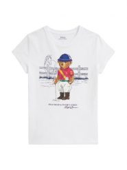 Polo Ralph Lauren T-Shirt 313A96120001 Biały Regular Fit. Białe t-shirty i topy dla dziewczynek Polo Ralph Lauren, bez wzorów, z bawełny, bez ramiączek. Za 289.99 zł.