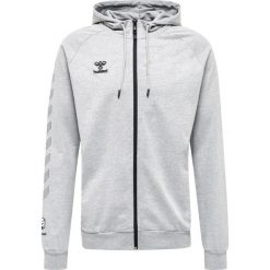 Bawełniana bluza z kapturem zapinana na zamek Hummel Move Grid. Szare bluzy męskie Hummel, l, bez wzorów, z bawełny, z kapturem. W wyprzedaży za 259.50 zł.