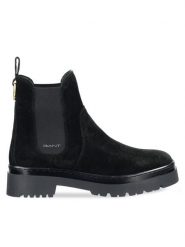 Gant Sztyblety 31553157 Czarny. Czarne botki damskie GANT, ze skóry, bez obcasa, na płaskiej podeszwie, bez zapięcia. Za 609.99 zł.