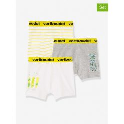 Bokserki (3 pary) w kolorze żółtym, szarym i białym. Bielizna dla chłopców marki Vertbaudet Baby & Mom. W wyprzedaży za 29.95 zł.