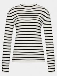 Morgan Sweter 241-MAG Biały Slim Fit. Białe swetry damskie Morgan, xs, bez wzorów, z wiskozy, bez kołnierzyka, bez ramiączek, bez kaptura. Za 189.99 zł.