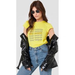 NA-KD T-shirt That Woman - Yellow. Żółte t-shirty damskie NA-KD, z nadrukiem. Za 72.95 zł.