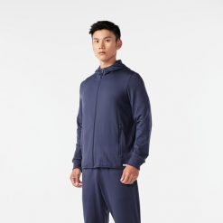 Bluza do biegania męska Kiprun Run 100 Warm ocieplana. Niebieskie bluzy męskie KIPRUN, m, bez wzorów, z elastanu, bez kaptura. Za 119.99 zł.