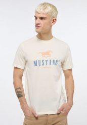 MUSTANG ALEX C PRINT MĘSKI T-SHIRT KOSZULKA NADRUK LOGO PRISTINE 1013808 8001. T-shirty męskie Mustang, m, bez wzorów, bez kołnierzyka. Za 69.99 zł.