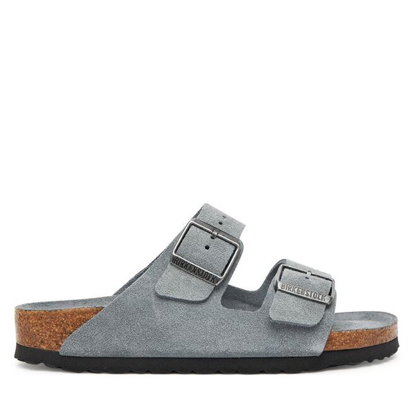 Klapki Birkenstock. Szare klapki damskie Birkenstock, bez wzorów, bez obcasa. Za 469.99 zł.