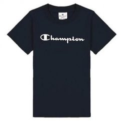 Koszulka sportowa chłopięca Champion Crewneck Tshirt. Niebieskie t-shirty dla chłopców Champion, bez wzorów, z materiału, bez ramiączek. Za 50.15 zł.